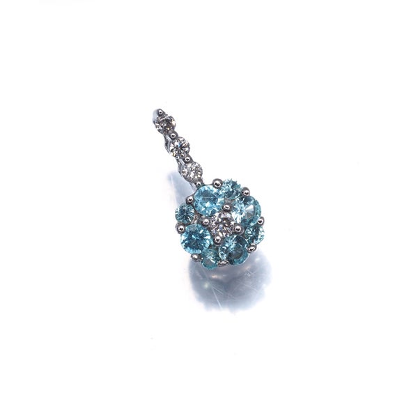  パライバトルマリン 0.11ct  ダイヤ 0.23ct 3WAY ペンダントトップ K18WG