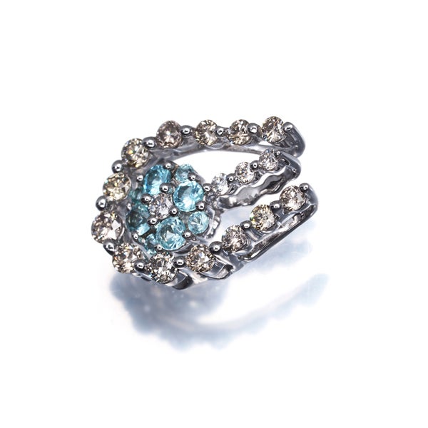  パライバトルマリン 0.11ct  ダイヤ 0.23ct 3WAY ペンダントトップ K18WG