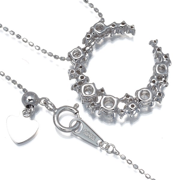  ローズカットダイヤ 0.47ct ムーン  ネックレス K18WG 