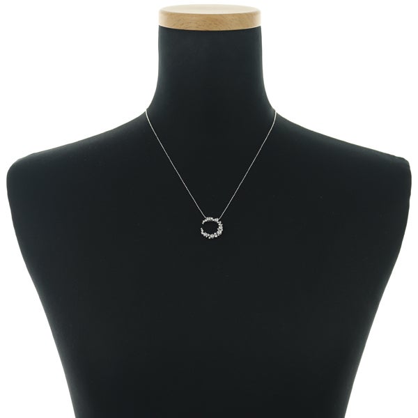  ローズカットダイヤ 0.47ct ムーン  ネックレス K18WG 