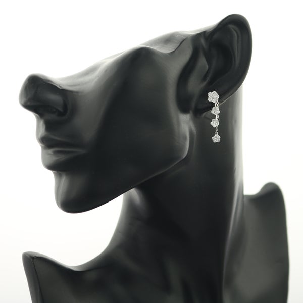  ダイヤ 0.45ct/0.45ct/0.10ct/0.10ct フラワー 2WAY  ピアス K18WG 