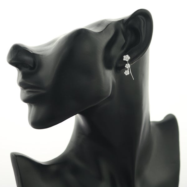  ダイヤ 0.45ct/0.45ct/0.10ct/0.10ct フラワー 2WAY  ピアス K18WG 