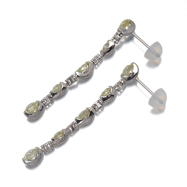  イエローダイヤ 1.50ct/1.50ct 揺れる 5P  ピアス Pt900 