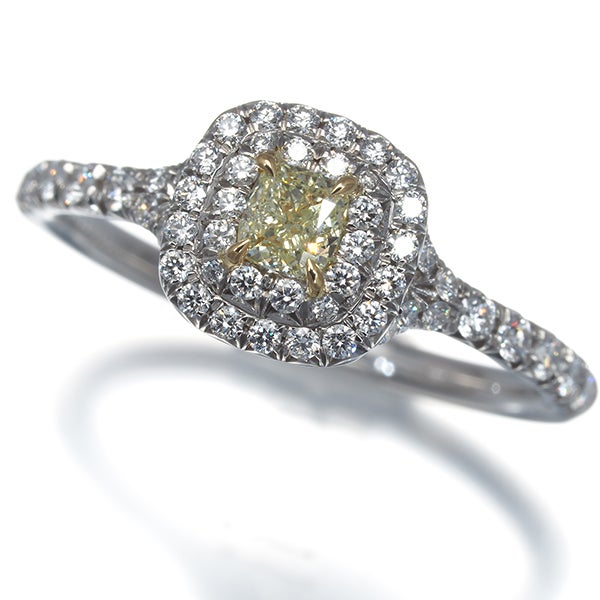 ティファニー リング イエロー&クリア  ダイヤ 0.23ct ソレスト 12号 Pt950 