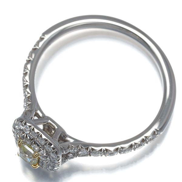 ティファニー リング イエロー&クリア  ダイヤ 0.23ct ソレスト 12号 Pt950 