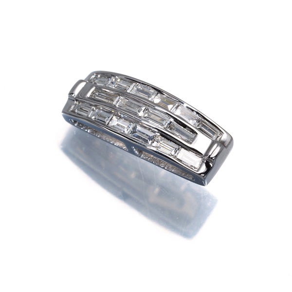  ダイヤ 0.50ct テーパーカット  ペンダントトップ K18WG 