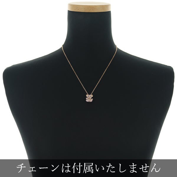  ピンクサファイア 0.60ct  ブラックダイヤ 0.02ct ベア  ペンダントトップ K18PG 