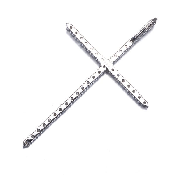  ダイヤ 0.50ct クロス  ペンダントトップ K18WG 