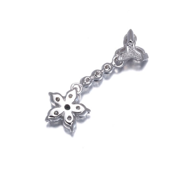  アレキサンドライト 0.04ct  ダイヤ 0.45ct フラワー  ペンダントトップ K18WG 