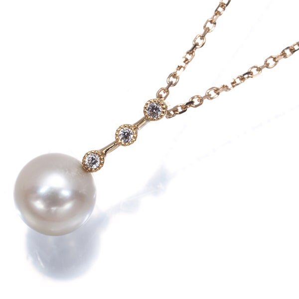 ミキモトペルリータ ネックレス  アコヤ真珠 6.1mm  ダイヤ   K18PG 