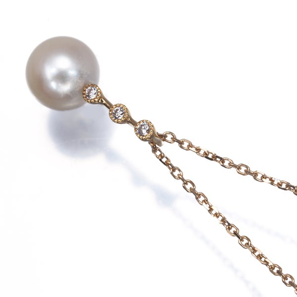 ミキモトペルリータ ネックレス  アコヤ真珠 6.1mm  ダイヤ   K18PG 