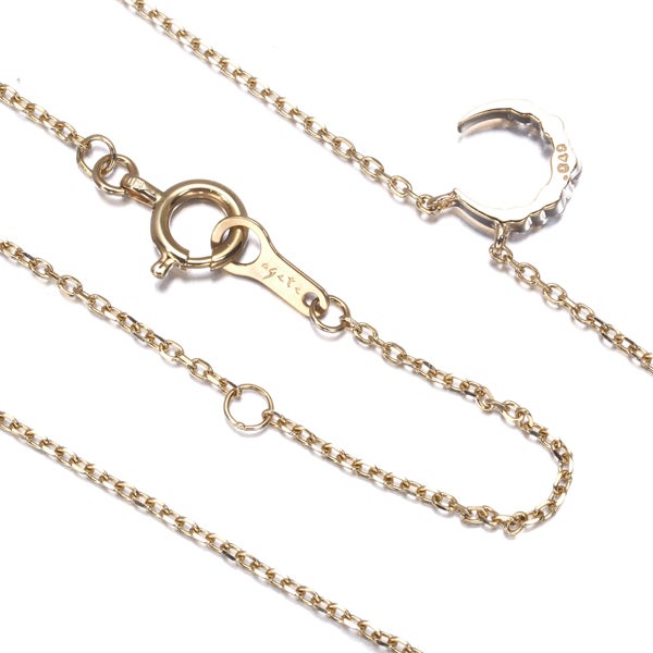 アガット ネックレス  ダイヤ 0.049ct  ムーン K10YG 