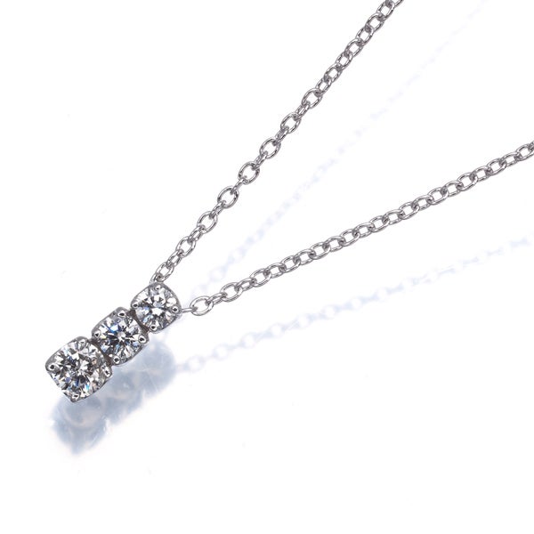 ポンテヴェキオ ネックレス  ダイヤ 0.22ct  3P K18WG 