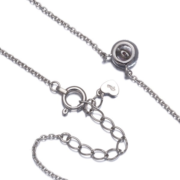 スタージュエリー ネックレス ピンク＆クリア ダイヤ 0.04ct/0.05ct  サークル Pt950 ソ