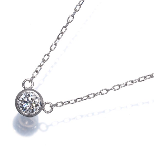  ダイヤ 0.20ct ベゼルセッティング 一粒  ネックレス Pt900/Pt850 