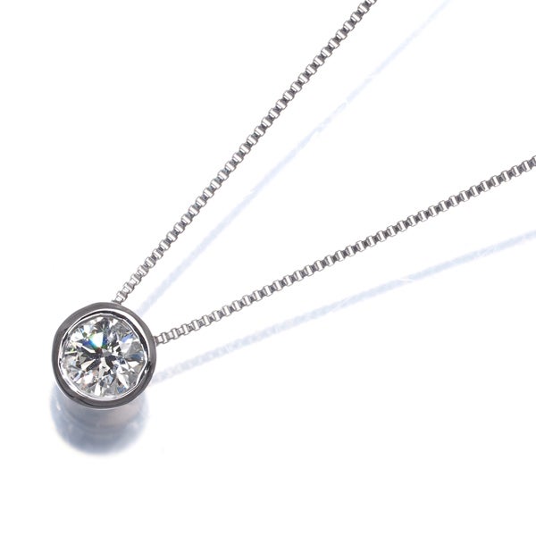  ダイヤ 0.250ct ベゼルセッティング 一粒  ネックレス K18WG 