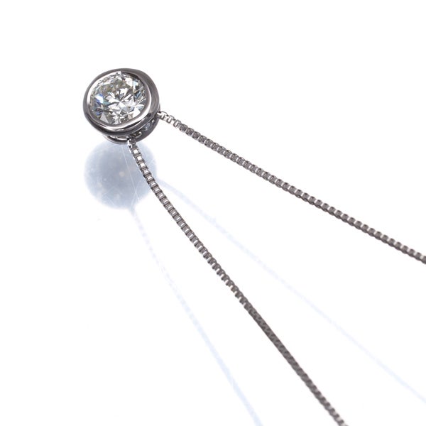  ダイヤ 0.250ct ベゼルセッティング 一粒  ネックレス K18WG 