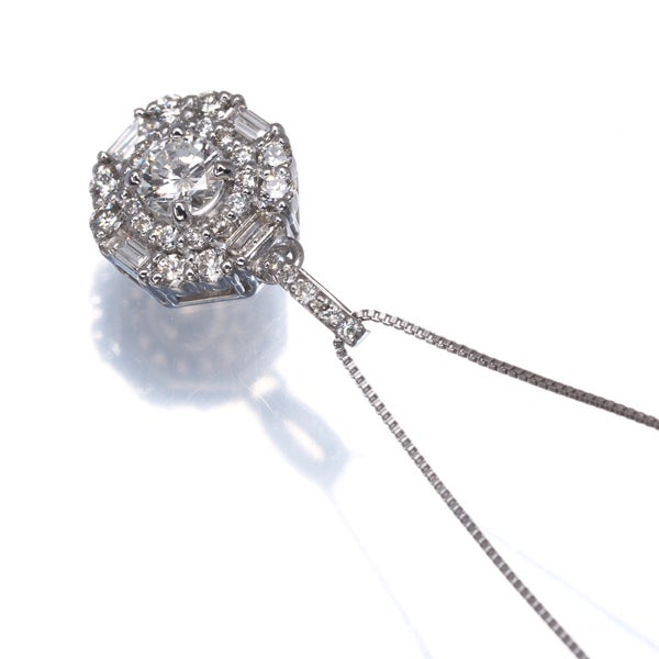  ダイヤ 0.24ct/0.24ct 2種カット  ネックレス Pt950/Pt850 
