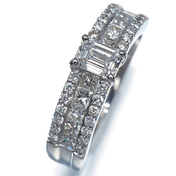 GSTV リング  ダイヤ 0.50ct D SI1/0.75ct  3種カット 13号 Pt950 鑑定書