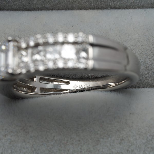 GSTV リング  ダイヤ 0.50ct D SI1/0.75ct  3種カット 13号 Pt950 鑑定書