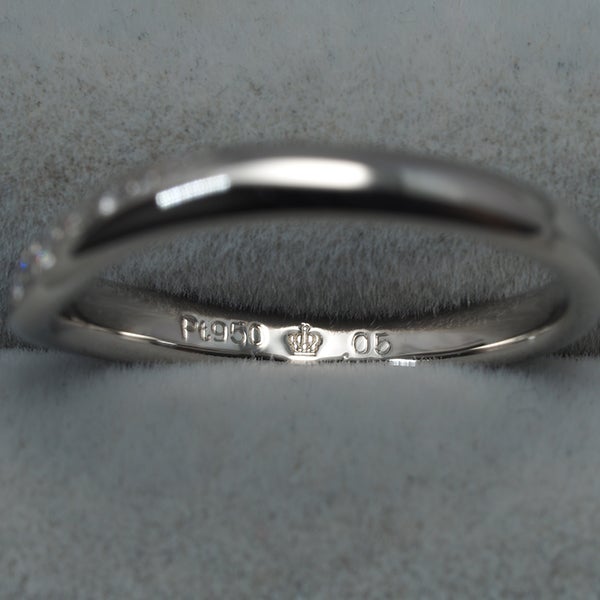 ロイヤルアッシャー リング  ダイヤ 0.05ct  6号 Pt950 
