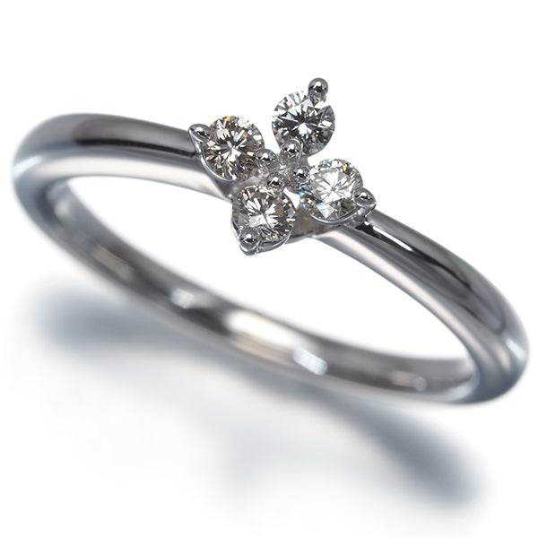 タサキ リング  ダイヤ 0.16ct  フラワー 11.5号 K18WG 