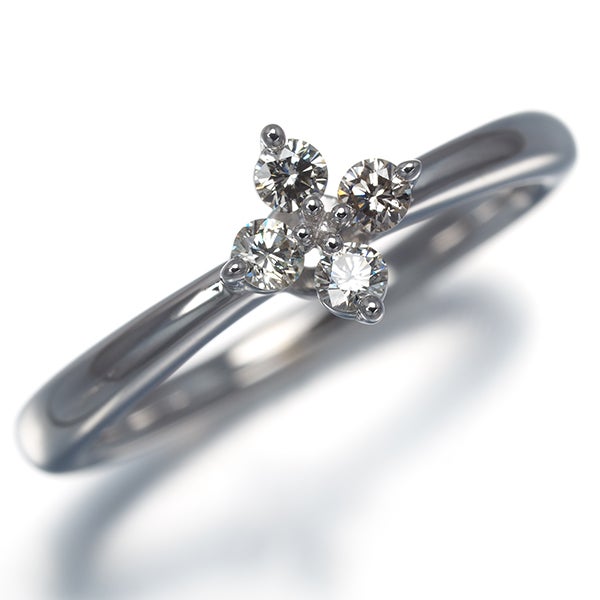 タサキ リング  ダイヤ 0.16ct  フラワー 11.5号 K18WG 