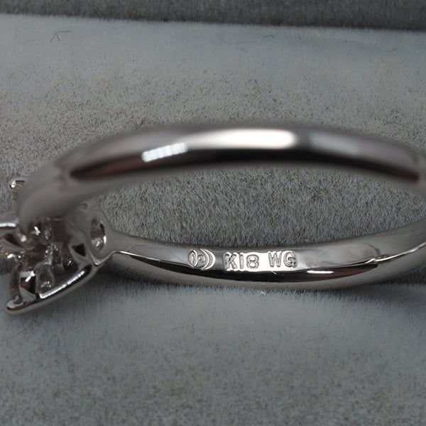 タサキ リング  ダイヤ 0.16ct  フラワー 11.5号 K18WG 