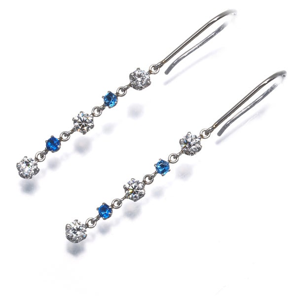  アウイナイト 0.06ct/0.06ct  ダイヤ フック  ピアス Pt900 ソーティング