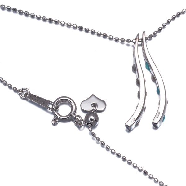  パライバトルマリン 0.09ct  ダイヤ 0.25ct   ネックレス K18WG 鑑別書