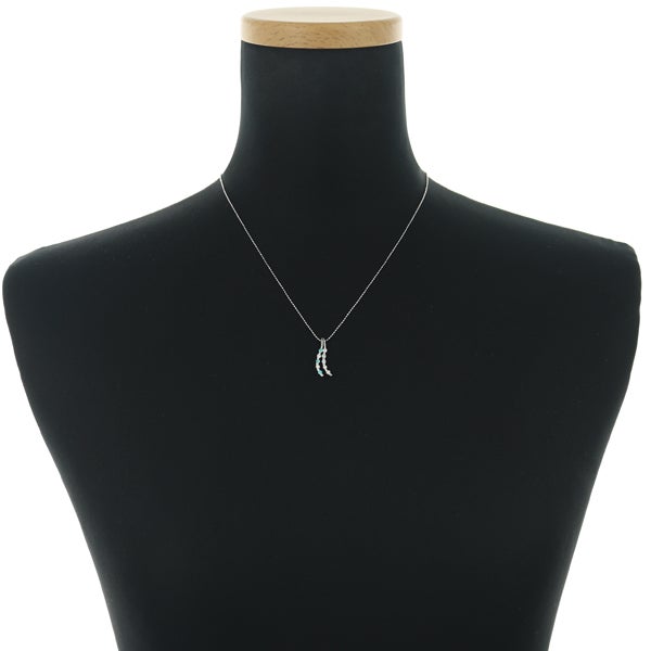  パライバトルマリン 0.09ct  ダイヤ 0.25ct   ネックレス K18WG 鑑別書