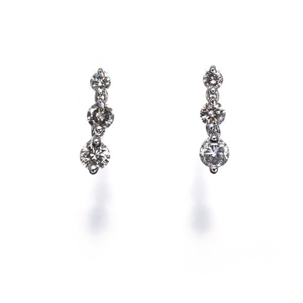  ダイヤ 0.51ct 3P  ピアス K18WG 