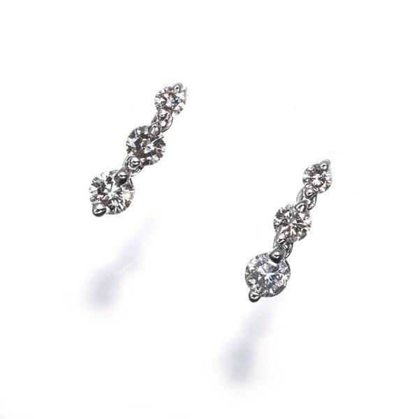  ダイヤ 0.51ct 3P  ピアス K18WG 