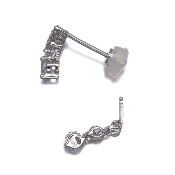  ダイヤ 0.51ct 3P  ピアス K18WG 