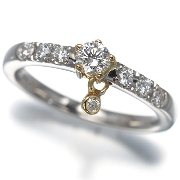 スタージュエリー リング  ダイヤ 0.15ct/0.16ct  9.5号 K18YG/Pt900 