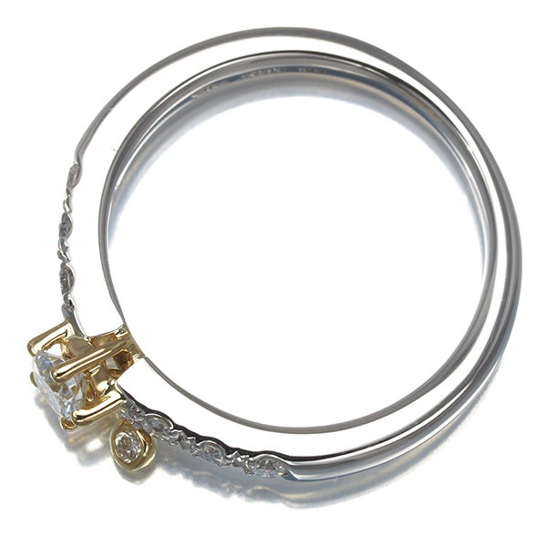 スタージュエリー リング  ダイヤ 0.15ct/0.16ct  9.5号 K18YG/Pt900 