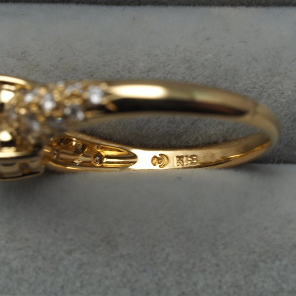 タサキ リング  ダイヤ 0.64ct  フラワー パヴェ 12号 K18YG 
