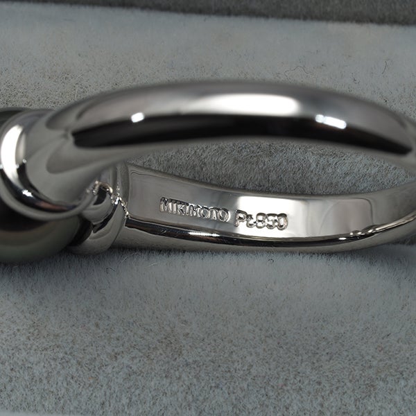 ミキモト リング ブラック 黒蝶真珠 8.4mm  一粒 13号 Pt850 