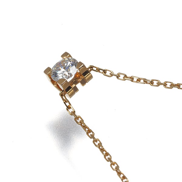 カルティエ ネックレス  ダイヤ 0.24ct H VVS1 3EX Cドゥ ソリテール K18PG レポート