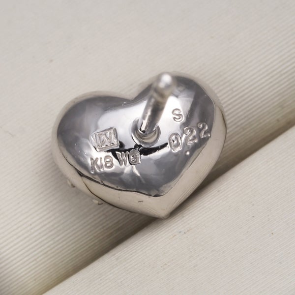 ポンテヴェキオ ピアス  サファイア 0.22ct ダイヤ 0.09ct  ハート パヴェ K18WG 保証書