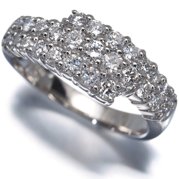  ダイヤ 1.00ct 3ロウ  リング Pt900 