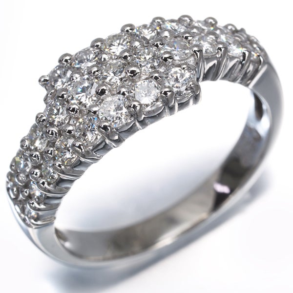  ダイヤ 1.00ct 3ロウ  リング Pt900 