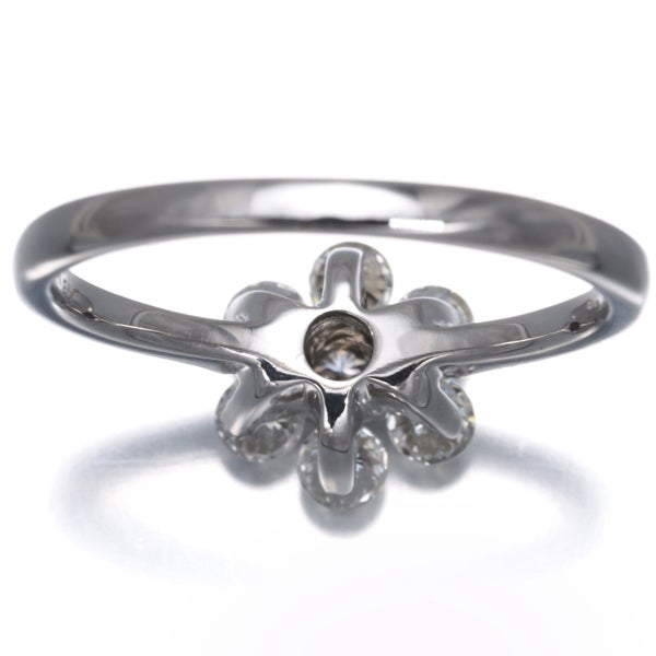  ダイヤ 0.50ct フラワー  リング K18WG 