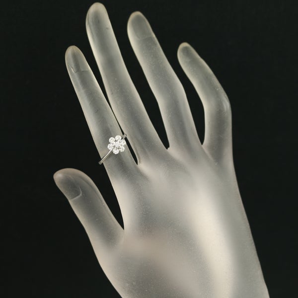  ダイヤ 0.50ct フラワー  リング K18WG 