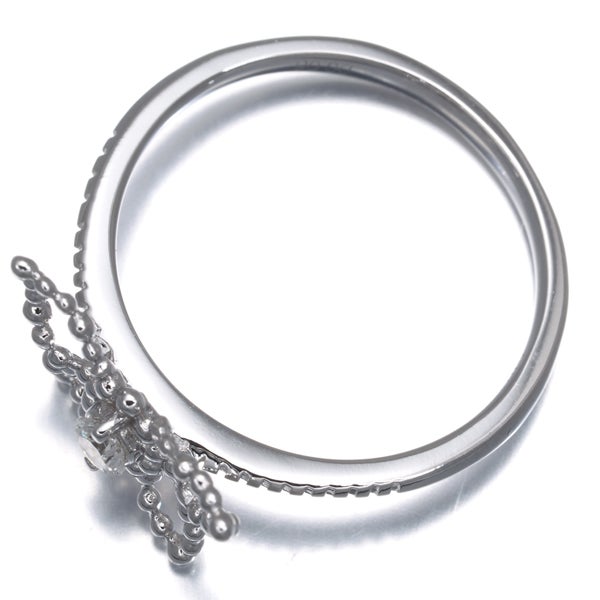  ダイヤ 0.08ct 蝶 アニマル 一粒  リング K18WG 