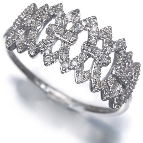  ダイヤ 0.23ct 透かし  リング K18WG 