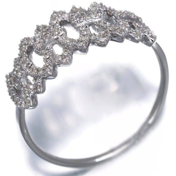  ダイヤ 0.23ct 透かし  リング K18WG 