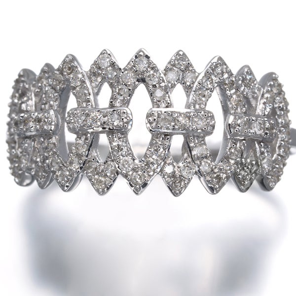  ダイヤ 0.23ct 透かし  リング K18WG 