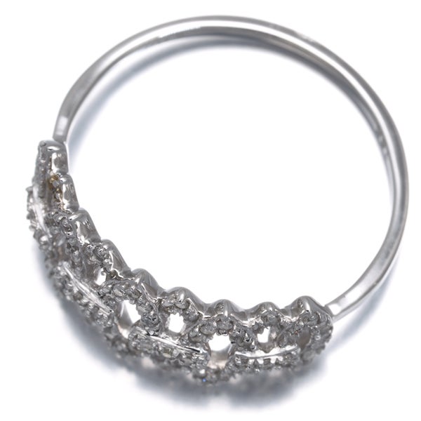  ダイヤ 0.23ct 透かし  リング K18WG 