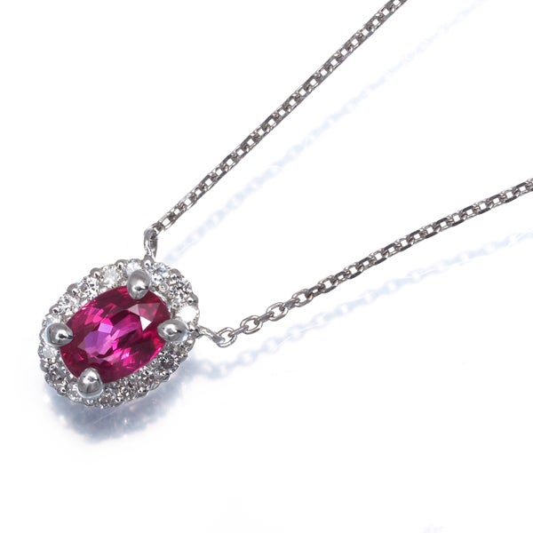  ルビー 0.616ct  ダイヤ 0.112ct クラシック  ネックレス Pt950/Pt850 鑑別書